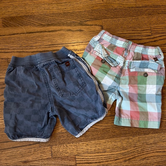 Tea collection shorts lot plaid check pull on twill Sz 3 boys - Picture 2 of 2